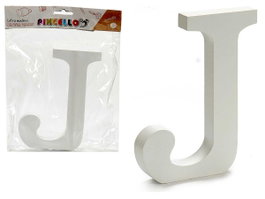 Pincello Lettre J en Bois Blanc 1,8x15 cm Pincello (Set de 12)