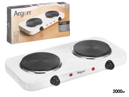 Argon Plaque de cuisson électrique blanche double 2000W 48x7x27 cm (Set de 4)
