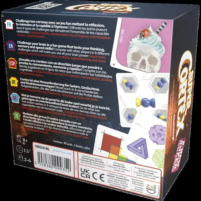 Asmodee Cortex Super Cortex ML - Jeu de cartes d'ambiance et de mémoire rapide en français