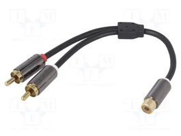 4CARMEDIA Câble RCA stéréo noir 0,2 m avec connecteurs dorés