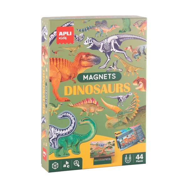 Apli Jeu magnétique dinosaures 44 pièces - Multilingue dès 5 ans