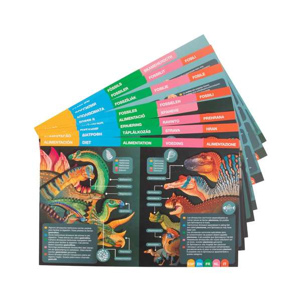 Apli Jeu magnétique dinosaures 44 pièces - Multilingue dès 5 ans