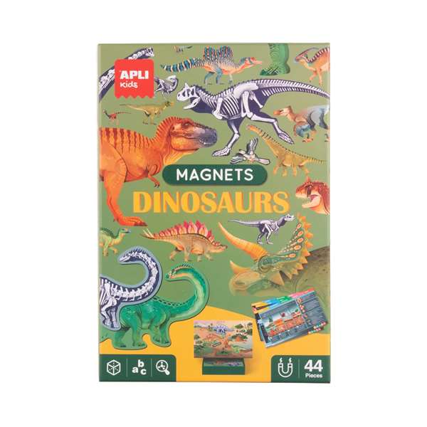 Apli Jeu magnétique dinosaures 44 pièces - Multilingue dès 5 ans
