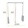 Emuca Penderie rabattable pour armoire Hang, 450 - 600, Chromé, Acier et Plastique.