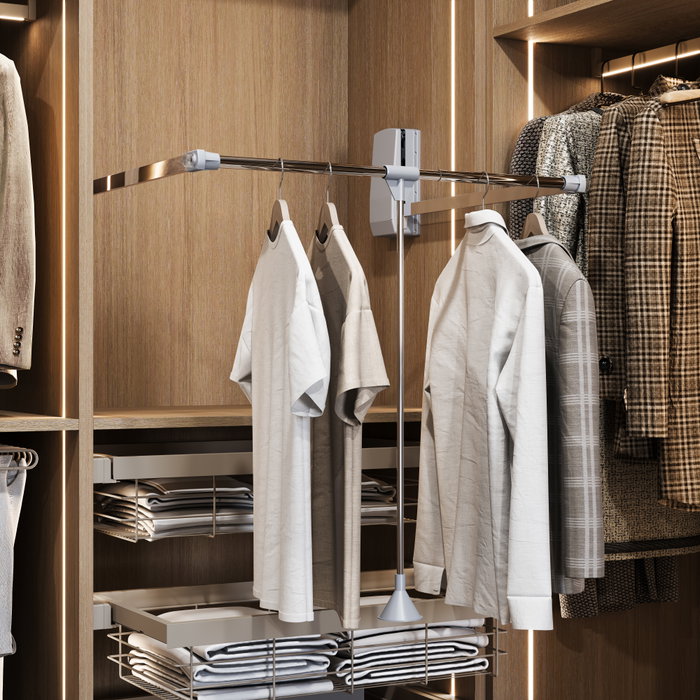 Emuca Penderie rabattable pour armoire Hang, 450 - 600, Chromé, Acier et Plastique. Emuca Penderie rabattable pour armoire Hang, 450 - 600, Chromé, Acier et Plastique.