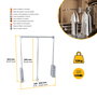 Emuca Penderie rabattable pour armoire Hang, 450 - 600, Chromé, Acier et Plastique.