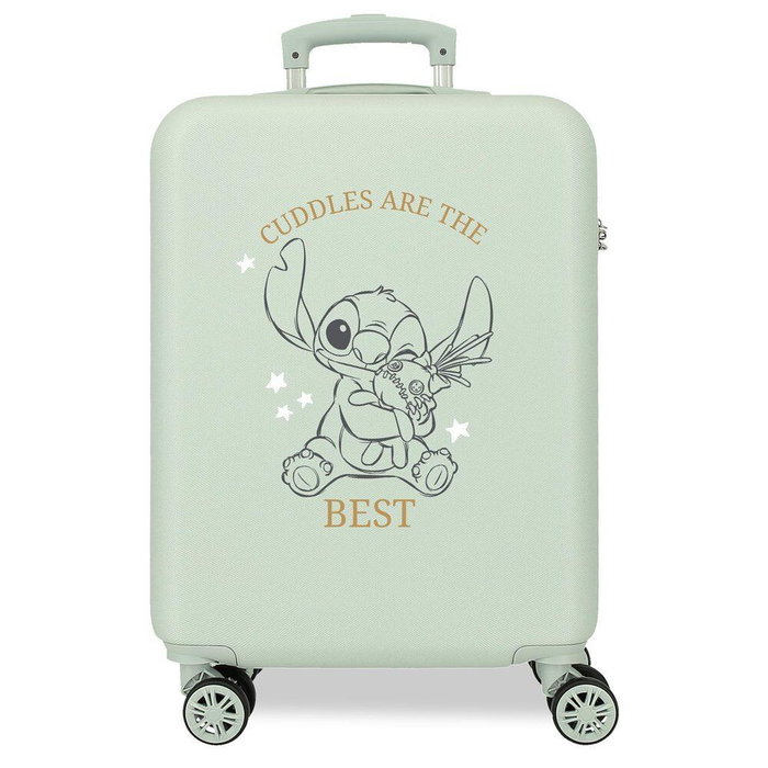 JOUMMA BAGS Valise cabine ABS trolley 4 roues 55 cm (38x55x20cm) à motifs Disney Stitch 'Cuddles Are the Best'