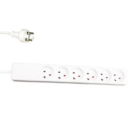 Garbot Plast Power Strip 6-way EDB Outlet, 3m Blanc