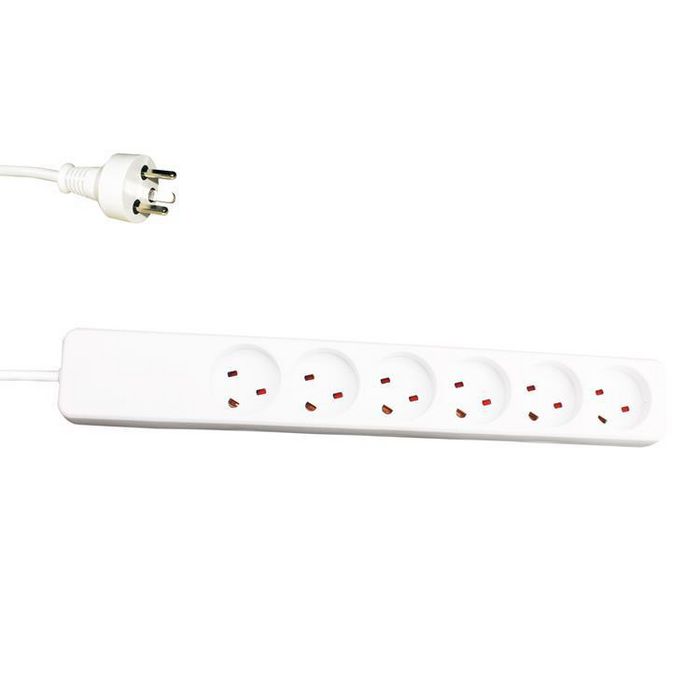 Garbot Plast Power Strip 6-way EDB - Multiprise 6 prises avec câble 3 mètres - Blanc Garbot Plast Power Strip 6-way EDB - Multiprise 6 prises avec câble 3 mètres - Blanc