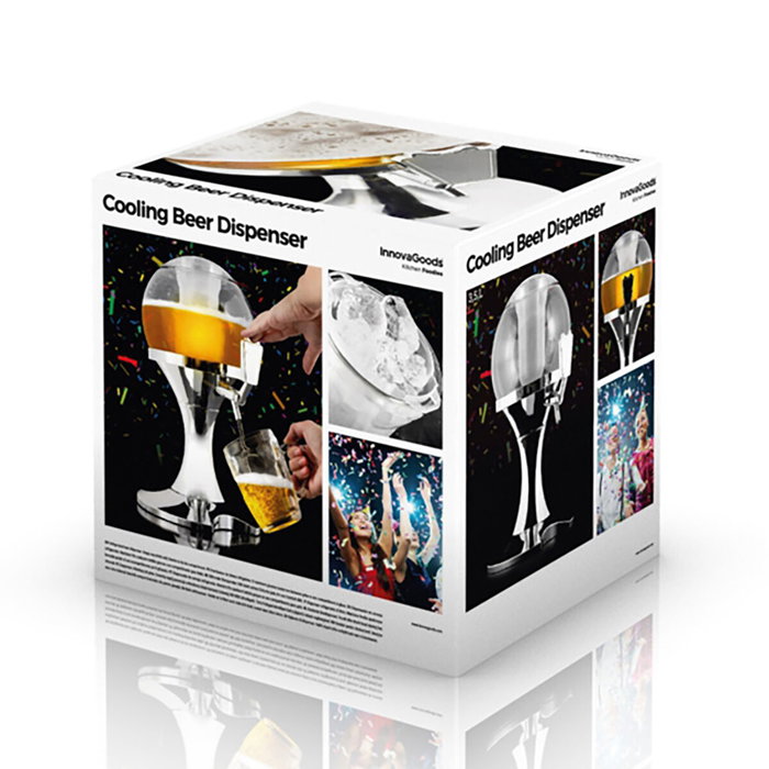 Pack distributeur de bière réfrigérant InnovaGoods et 2 lunettes de soleil enroulables Sunfold Spain Red