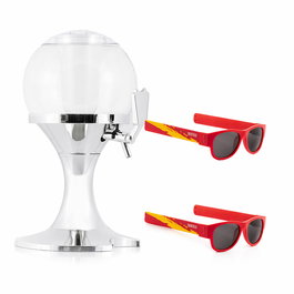 Pack distributeur de bière réfrigérant InnovaGoods et 2 lunettes de soleil enroulables Sunfold Spain Red