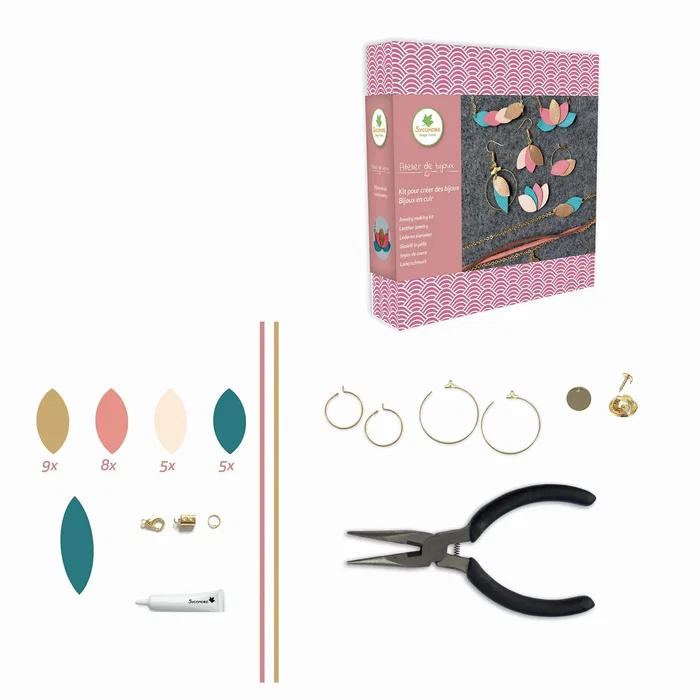 Sycomore - Coffret Atelier de Bijoux en Cuir avec Fermoirs, Chaînes, Anneaux et Outils - Création de Bijoux Personnalisés - À partir de 12 ans Sycomore - Coffret Atelier de Bijoux en Cuir avec Fermoirs, Chaînes, Anneaux et Outils - Création de Bijoux Personnalisés - À partir de 12 ans