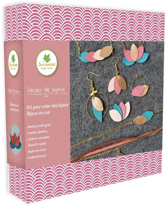Sycomore - Coffret Atelier de Bijoux en Cuir avec Fermoirs, Chaînes, Anneaux et Outils - Création de Bijoux Personnalisés - À partir de 12 ans Sycomore - Coffret Atelier de Bijoux en Cuir avec Fermoirs, Chaînes, Anneaux et Outils - Création de Bijoux Personnalisés - À partir de 12 ans