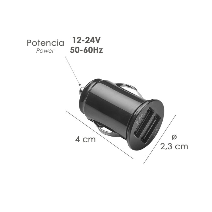 MAURER Chargeur USB pour voiture avec deux ports 2,1 A 5V MAURER Chargeur USB pour voiture avec deux ports 2,1 A 5V