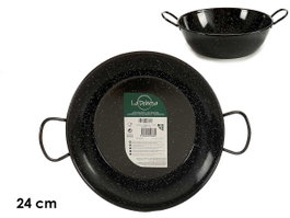 La Dehesa Poêle Creuse Émaillée 24 cm avec 2 Anses Acier Émaillé Noir (Set de 6)
