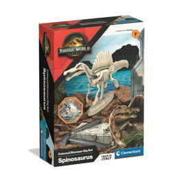 Clementoni Jurassic World Spinosaurus avec bloc de terre à creuser