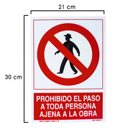 WOLFPACK LINEA PROFESIONAL Panneau accès interdit personne étrangère au chantier 30x21 cm