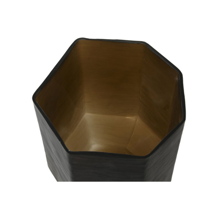 Vase Home ESPRIT Gris foncé Verre Moderne 18 x 18 x 22 cm