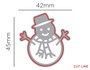 Misskuty Emporte-pièce fin ZAG Noël bonhomme de neige