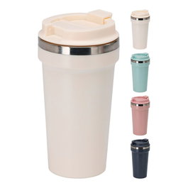 Excellent Houseware Gobelet de voyage en acier inoxydable 500 ml, couleurs assorties