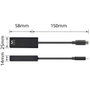Ewent EW9828 Adaptateur réseau Gigabit USB-C vers RJ45, Plug and Play, 15 cm, Noir
