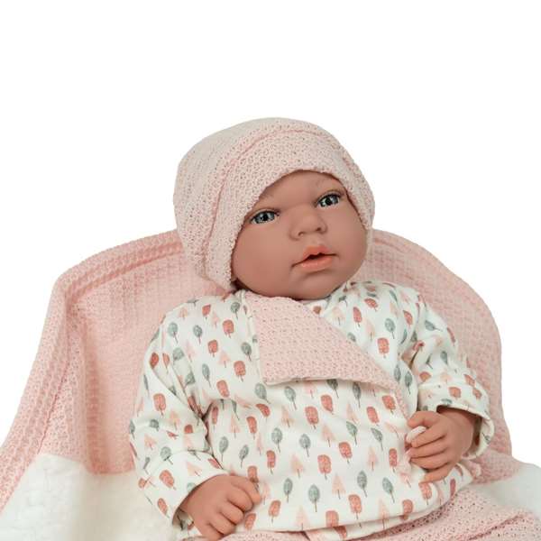 Muñecas Arias Muñeca Elegance Andie Rosa 40 cm avec Couverture (Peluche Ponderée)