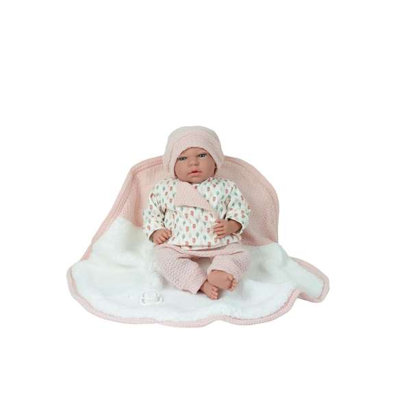 Muñecas Arias Muñeca Elegance Andie Rosa 40 cm avec Couverture (Peluche Ponderée)