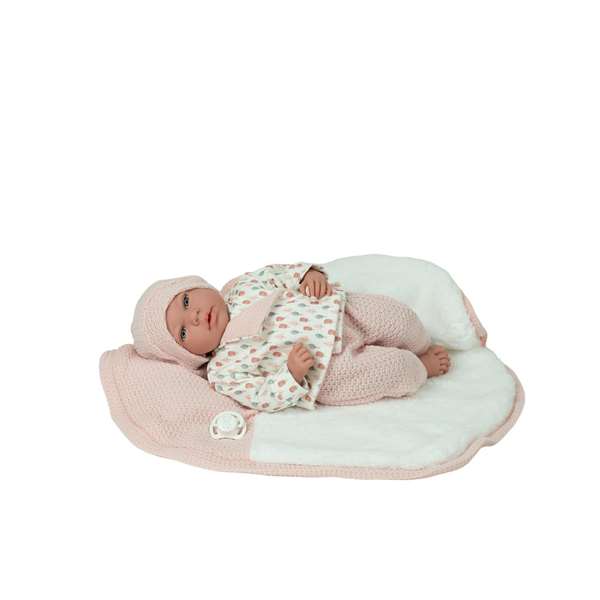 Muñecas Arias Muñeca Elegance Andie Rosa 40 cm avec Couverture (Peluche Ponderée)