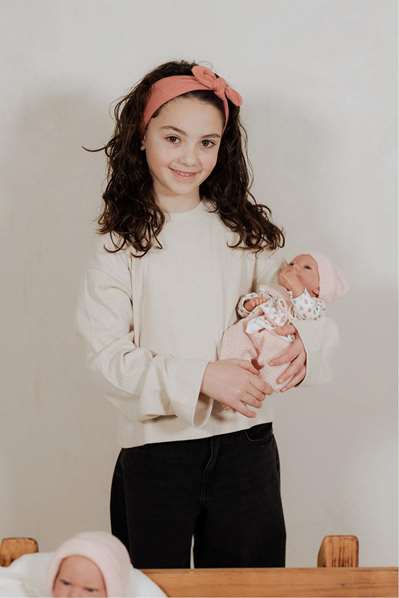 Muñecas Arias Muñeca Elegance Andie Rosa 40 cm avec Couverture (Peluche Ponderée)