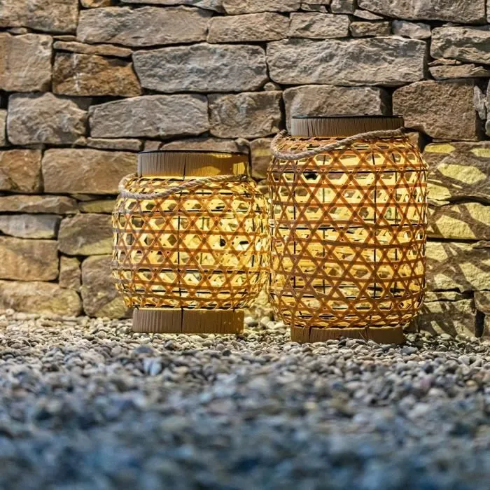 Lumisky Lanterne solaire décorative CAPRI SMALL - H 32 cm en polyéthylène avec LED blanc chaud - Éclairage de jardin extérieur