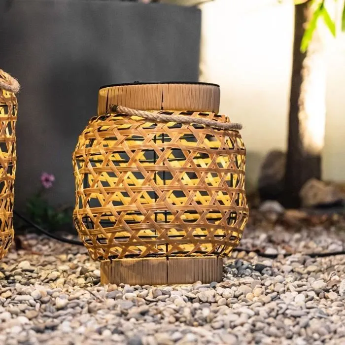 Lumisky Lanterne solaire décorative CAPRI SMALL - H 32 cm en polyéthylène avec LED blanc chaud - Éclairage de jardin extérieur