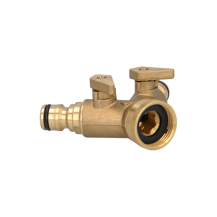 SATURNIA Adaptateur de tuyau en laiton 2 sorties pour robinet 3/4''