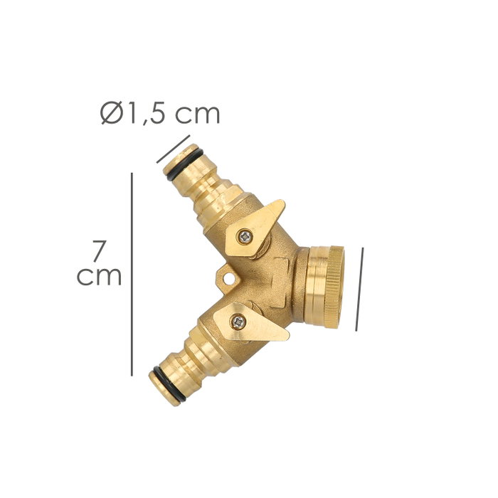 SATURNIA Adaptateur de tuyau en laiton 2 sorties pour robinet 3/4''