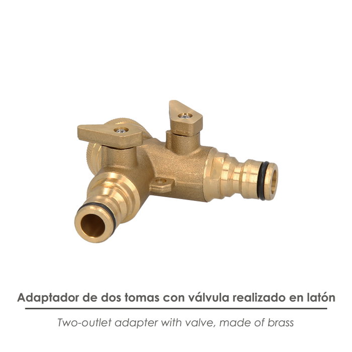 SATURNIA Adaptateur de tuyau en laiton 2 sorties pour robinet 3/4''