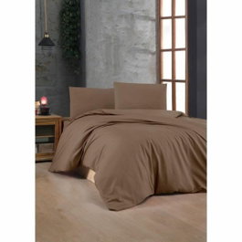 BigBuy Home Parure de couette Marron 3 Pièces - Lit king size