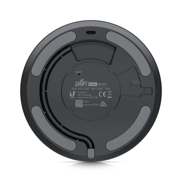 Ubiquiti AI 360 - Caméra de surveillance PTZ 360° fisheye 5 MP, capteur CMOS, vidéo 1920x1920 à 30 fps, IR, IPX4/IK08, alimentation PoE