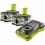 Ryobi Pack de 2 batteries 18V ONE+ 5,0 Ah et chargeur ultra rapide 5,0 A RC18150-250