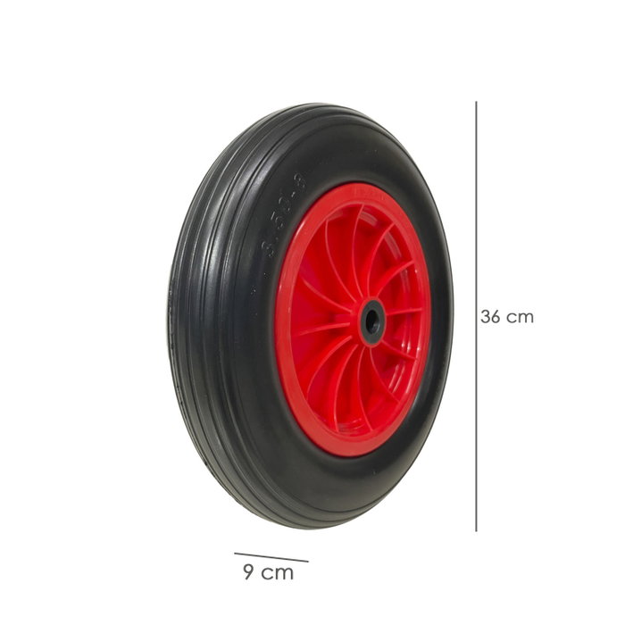 WOLFPACK LINEA PROFESIONAL Rueda Carretilla Invernadero en Polyuréthane, Ø 360 mm