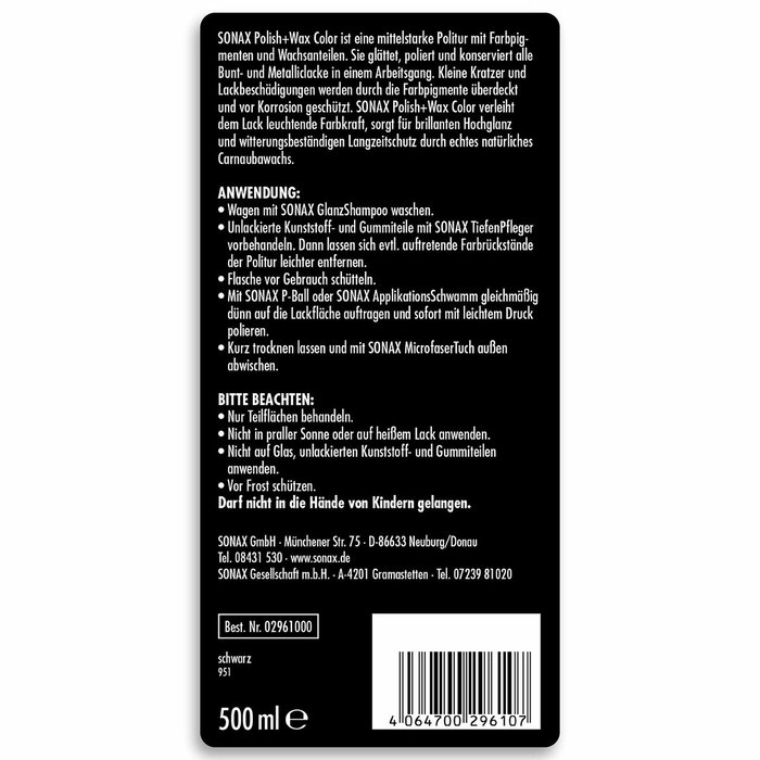 Sonax Polisseur + Cire Noire 500ml