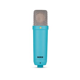 RODE NT1 Signature Blue Microphone à condensateur de studio, cardioïde, faible bruit, XLR, avec support et filtre anti-pop, enregistrement vocal, podcast, streaming