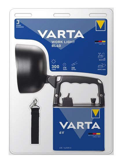 Varta BL40 435 Lanterne de Travail avec Protection contre l'Eau et la Poussière, Lampe Flexible Work Flex