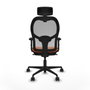 Piqueras y Crespo Chaise de Bureau avec Appui-tête 2D036N2 Orange
