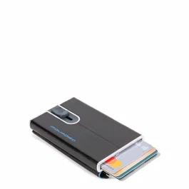 Piquadro Blue Square Porte-cartes en cuir Noir