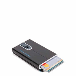 Piquadro Blue Square Porte-cartes en cuir Noir