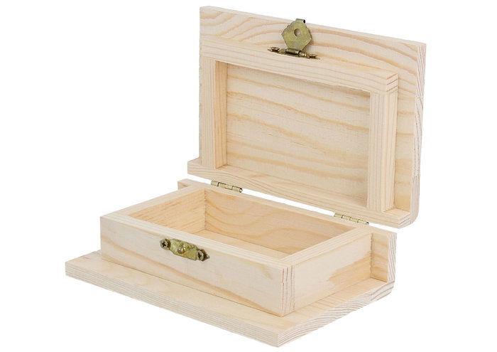 Innspiro Boîte en bois de pin en forme de livre 12,5x8x4cm
