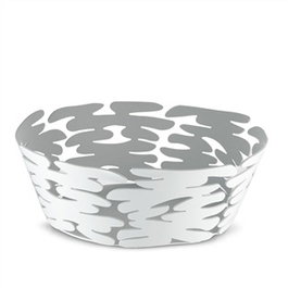 Boucquillon & Maaoui Barket BM10/18 W - Corbeille ronde perforée en acier et résine blanche 18 cm, pour service de table et apéritifs