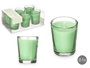 Acorde Lot de 6 bougies en verre parfum jasmin 16x6x11 cm vert (Set de 12)