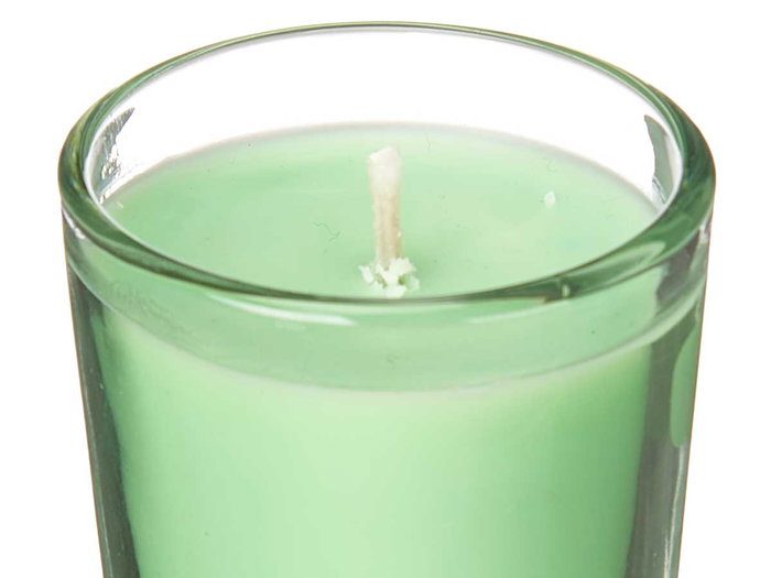 Acorde Lot de 6 bougies en verre parfum jasmin 16x6x11 cm vert (Set de 12)