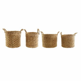 Set de basket DKD Home Decor Marron Naturel Jute (4 Pièces)