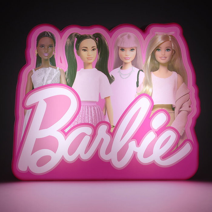 Paladone Barbie Box Light Lampe Décorative 16x20 cm LED Néon Bubblegum avec Piles AAA